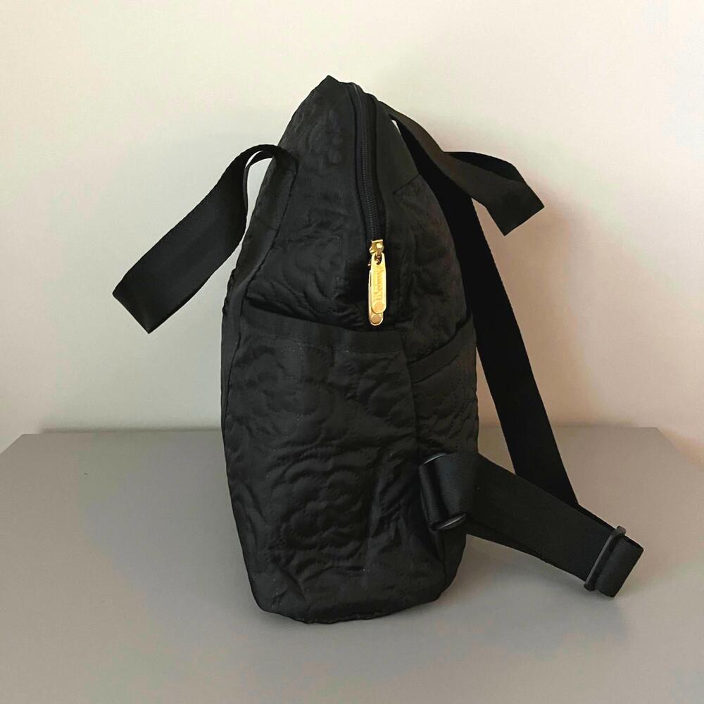 Lesportsac Black Embroidery Double Trouble Backpack NWT - Picture 2 of 5